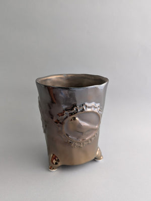 Des Pots - Vaasje met bronsglazuur "autumn" hoogte 13 cm, diameter 10 cm, bronsglazuur - Schreuder - kraan.shop