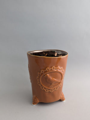 Des Pots - Vaasje met bronsglazuur "autumn" hoogte 13 cm, diameter 10 cm, oranjebruin - Schreuder - kraan.shop