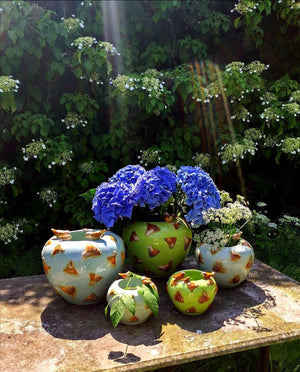 Des Pots - Birds nest vaas blauw H 22 cm, D 24 cm - Schreuder - kraan.shop