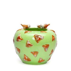 Des Pots - Birds nest vaas groen H 22 cm, D 24 cm - Schreuder - kraan.shop