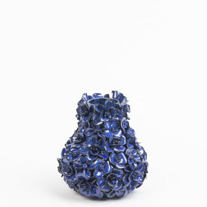 Des Pots - Decoratieve porseleinen vaas met blauwe bloemen h.17 cm - Schreuder - kraan.shop