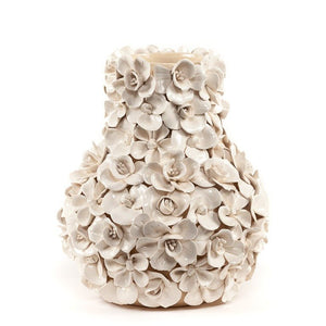 Des Pots - Decoratieve porseleinen vaas met blauwe bloemen h.29 cm - Schreuder - kraan.shop