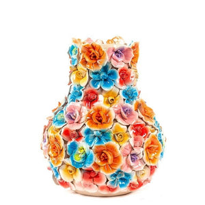 Des Pots - Decoratieve porseleinen vaas met gekleurde bloemen h.29 cm copy - Schreuder - kraan.shop