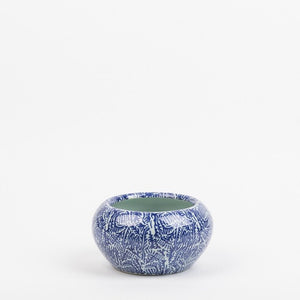 Des Pots - Decoratieve pot met blauw decor h.11 d.20 cm - Schreuder - kraan.shop