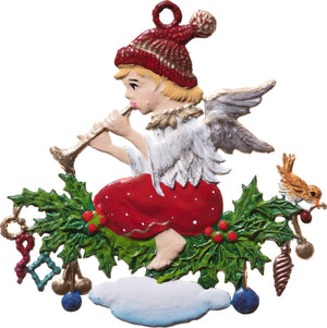 recZaiDwOeviR4D3q - Engel met trompet en kerstkrans - Schreuder - kraan.shop