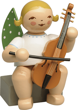 Wendt & Kühn - Engel met viola da gamba, hoogte 6 cm. - Schreuder - kraan.shop
