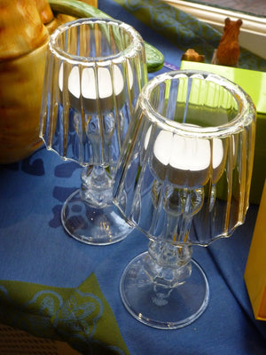Des Pots - Glazen lichtjeshouder op voet, h17 dia 8 cm - Schreuder - kraan.shop