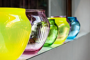 Des Pots - Glazen vaas in transparant rose glas h27/d27cm - Schreuder - kraan.shop