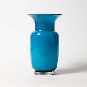 Des Pots - Glazen vaas turquoise glas h.27 d.19 cm. - Schreuder - kraan.shop