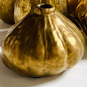 Des Pots - Goudgeglazuurde pompoenvaas h.14 - Schreuder - kraan.shop