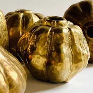 Des Pots - Goudgeglazuurde pompoenvaas Ø12 cm - Schreuder - kraan.shop