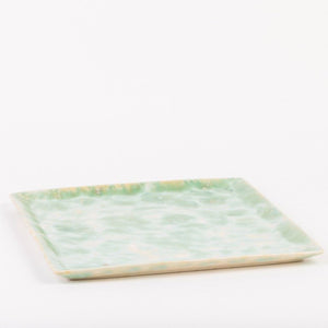 Des Pots - Keramisch plateau oker/blauw 30x30x30 cm - Schreuder - kraan.shop