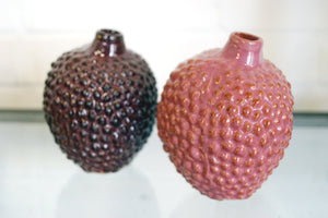 Des Pots - Lychee vaas in bordeaux en rose h.11 h 9 cm - Schreuder - kraan.shop