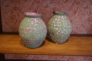 Des Pots - "Mars" vaasje "tijgerprint" motief groen h15cm - Schreuder - kraan.shop