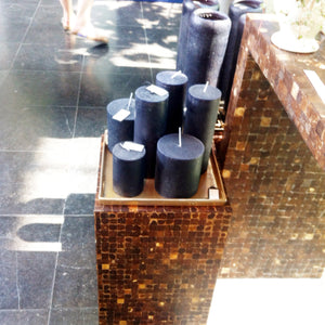 Des Pots - Met kokosnoot belijmde side table h.80/b.150 cm/d.40 cm - Schreuder - kraan.shop