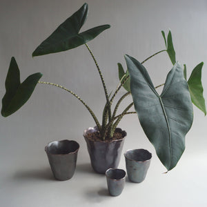 Des Pots - Potten met oil bronze reactief glazuur 10 cm - Schreuder - kraan.shop