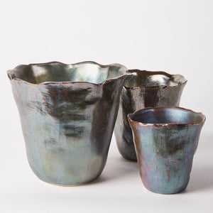Des Pots - Potten met oil bronze reactief glazuur 20 cm - Schreuder - kraan.shop