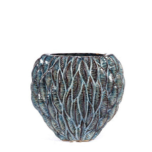 Des Pots - Ska reliëfpot blauw h.17 d.19 - Schreuder - kraan.shop