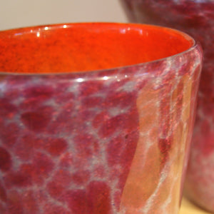 Des Pots - Vaas met poederkleur, rood h.18 d.13,5 - Schreuder - kraan.shop