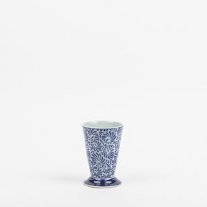 Des Pots - Vaasje met blauw decor h.15 d.10 - Schreuder - kraan.shop
