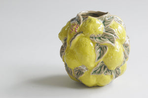 Des Pots - Vaasje met decoratie van citroenen in fijn geglazuurd aardewerk 11 cm - Schreuder - kraan.shop