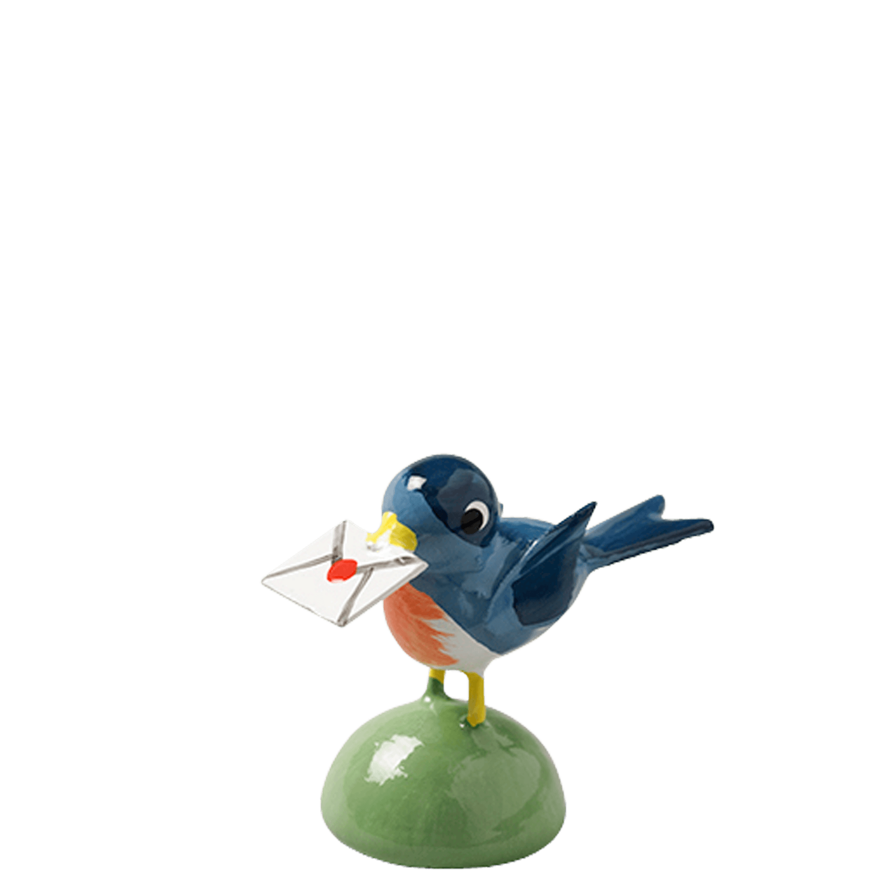 Blauwe vogel met brief - Schreuder-kraan.shop