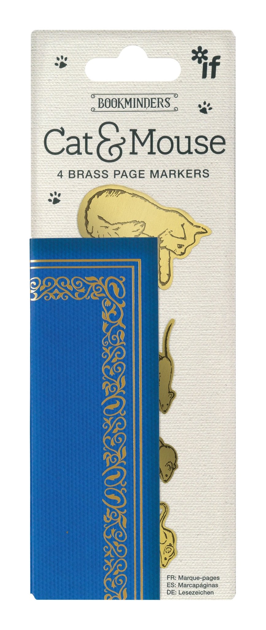 Bookminder-Messing page marker Cat & Mouse (set van 4 clips) - Schreuder-kraan.shop