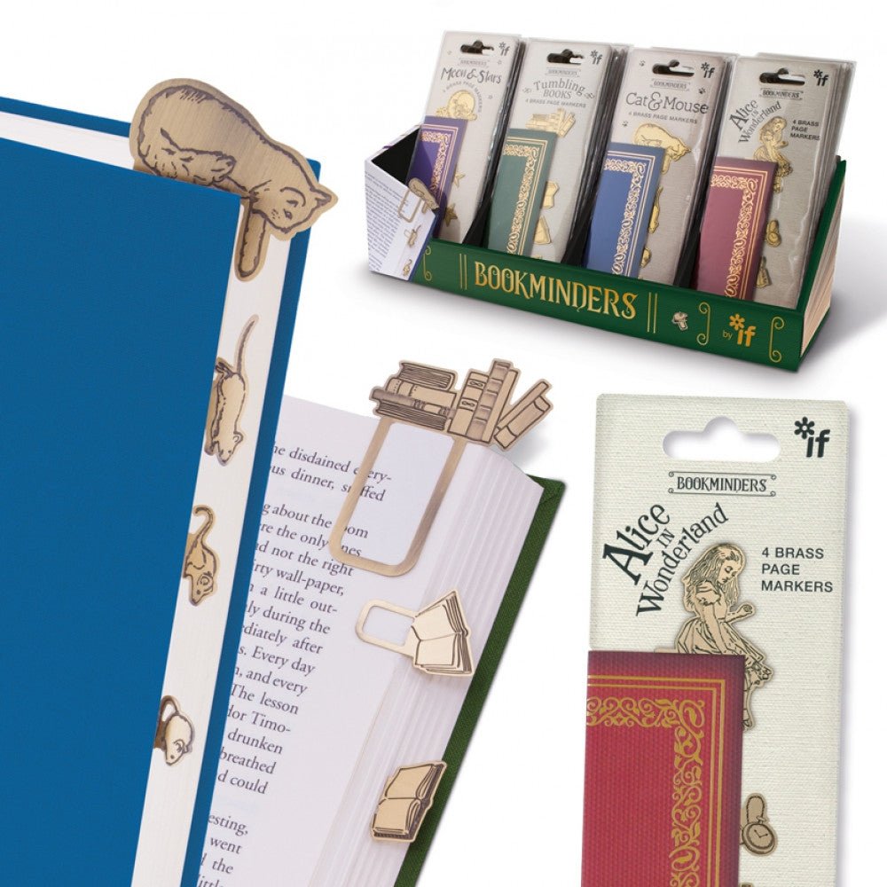 Bookminder-Messing page marker Cat & Mouse (set van 4 clips) - Schreuder-kraan.shop