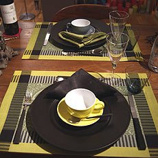 Deshoulières dinerbord "dégustation" 27,5 cm in zwart porselein - Schreuder-kraan.shop