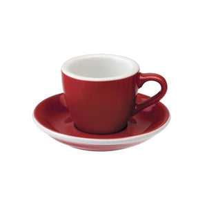 Egg 80 ml espresso kop en schotel "egg"- red - Schreuder-kraan.shop