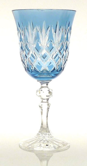Ewa gekleurd en handgeslepen kristallen wijnglas - light blue - Schreuder-kraan.shop