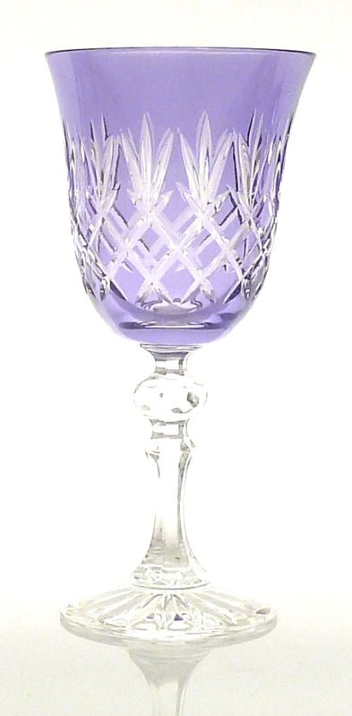 Ewa gekleurd en handgeslepen kristallen wijnglas - light violet - Schreuder-kraan.shop