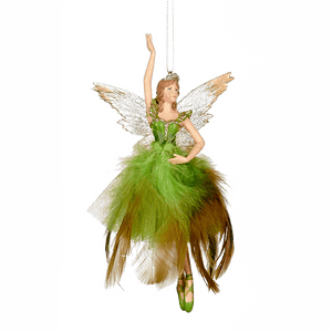 Goodwill-Feather fabric fairy, arm in de lucht, hanger h.18 cm - Schreuder-kraan.shop