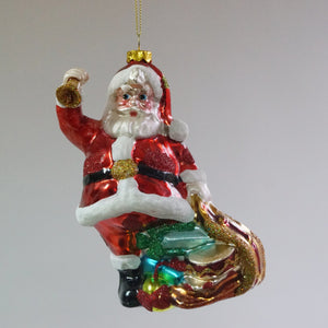 GoodwillGlazen kerstman met speelgoed 15 cm - Schreuder-kraan.shop