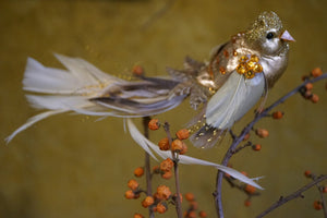 GoodwillJewel bird - kerstboomvogel op clip, goud 18 cm. lengte - Schreuder-kraan.shop
