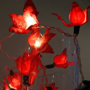 Rode lelies feeënverlichting 35 lichtjes LED, ca 3 meter - Schreuder-kraan.shop