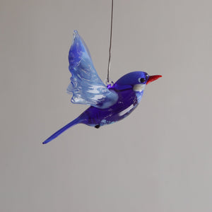 S&K handvervaardigde glasfiguren-Blauwe vogel, uit glas vervaardigd - Schreuder-kraan.shop