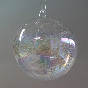 Goodwill-Clear luster ball - kerstbal met glazen draden - Schreuder-kraan.shop