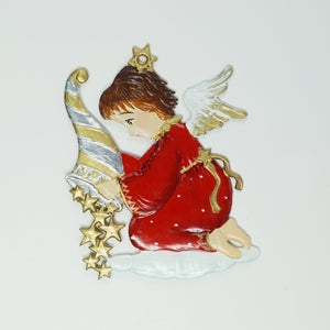 S&K handbeschilderd tin-Engel met een cornucopia vol sterren - Schreuder-kraan.shop