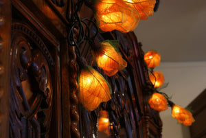S&K-Fairy lights oranje mini-rozen, LED sfeerverlichting, lichtsnoer met 35 lampjes, ca. 3 m. - Schreuder-kraan.shop