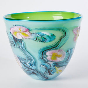 Des Pots - "Fleur" vaas van meerlaags gekleurd glas h21/d26cm - Schreuder - kraan.shop