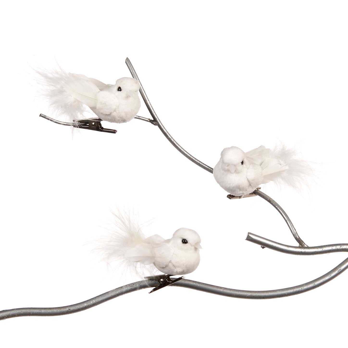GoodwillFluffy wit vogeltje op clip - Schreuder-kraan.shop