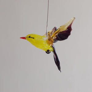 S&K handvervaardigde glasfiguren-Gele vogel, uit glas vervaardigd - Schreuder-kraan.shop