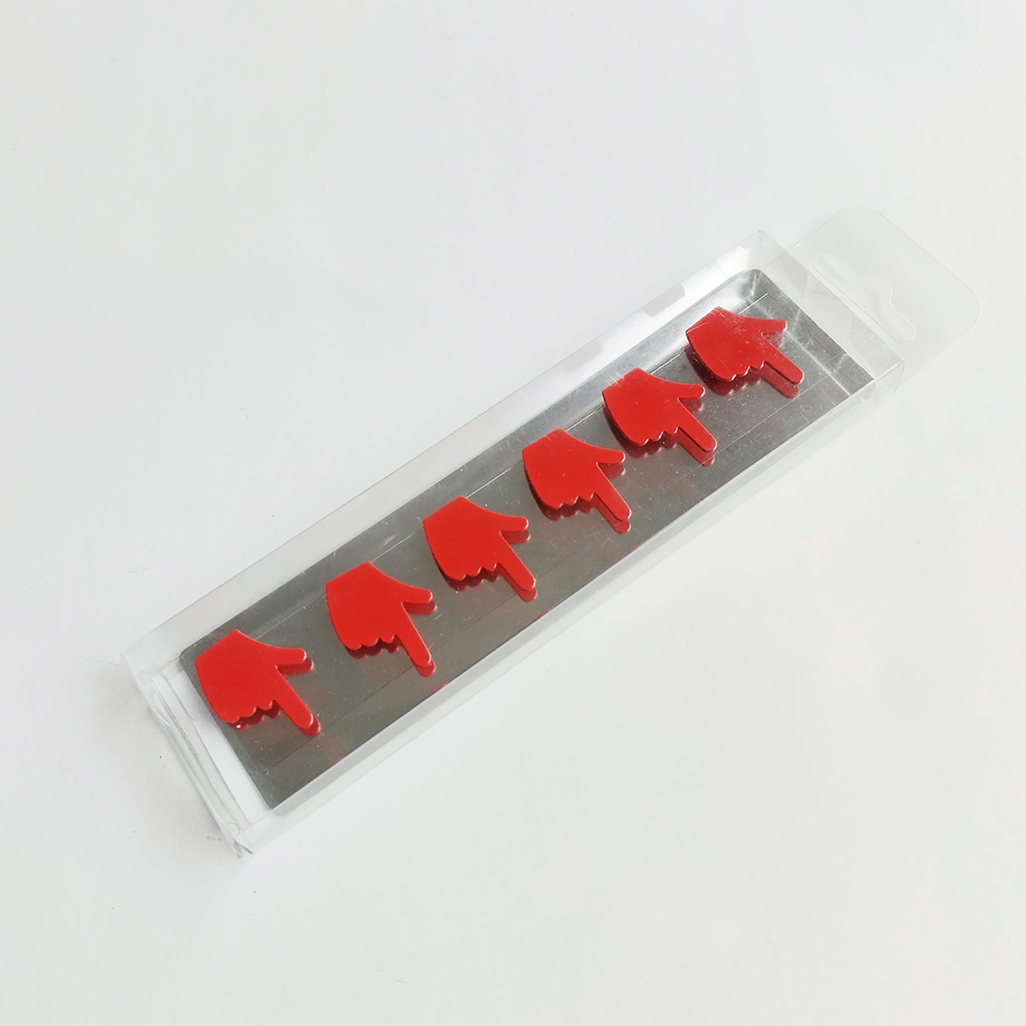 Romanowski-"Hands up" magneet-set van 6 handjes, rood - Schreuder-kraan.shop