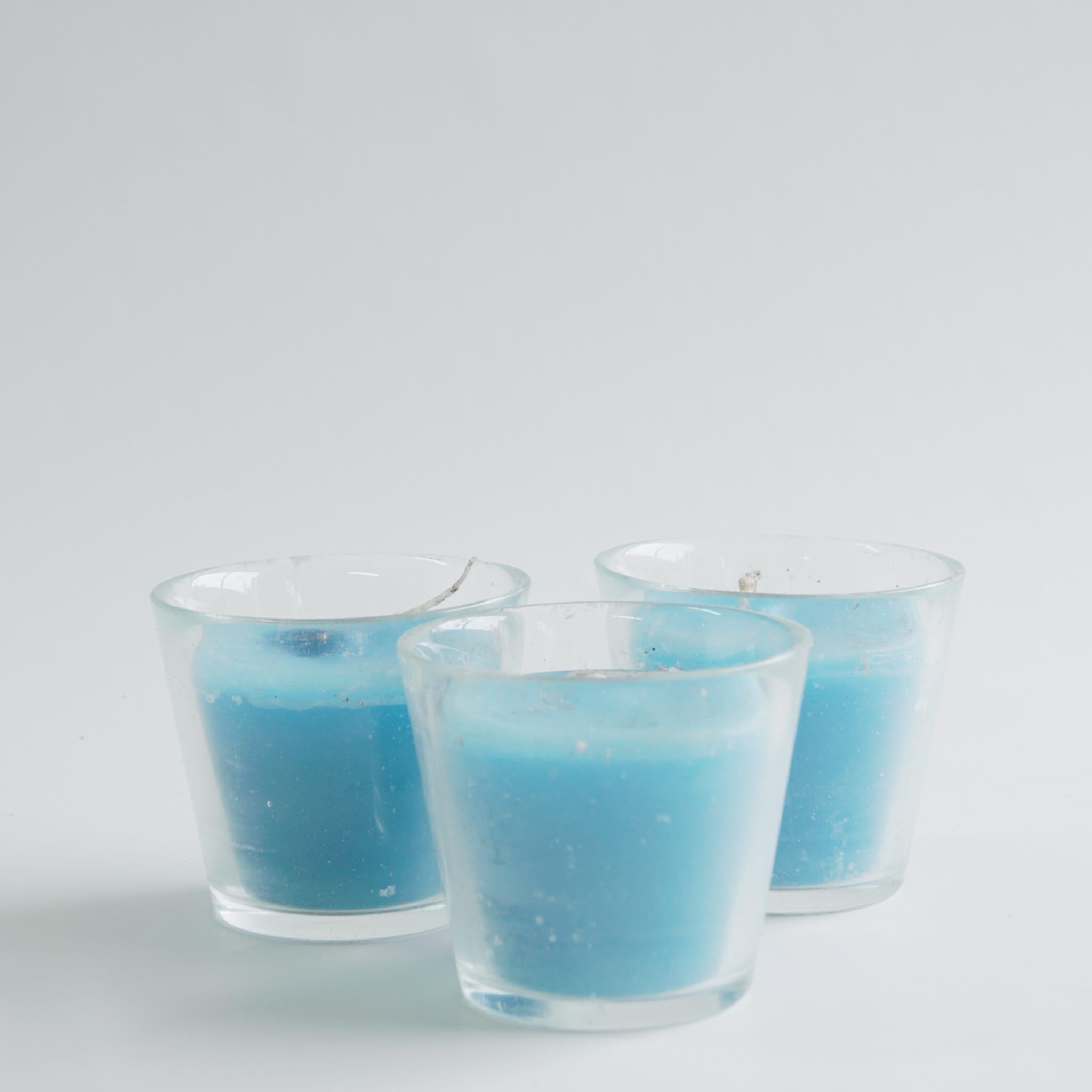 Lume-Kaars in glas, voor buiten - blauw - Schreuder-kraan.shop