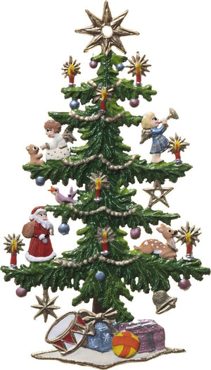 S&K handbeschilderd tin-Kerstboom met geschenken - Schreuder-kraan.shop
