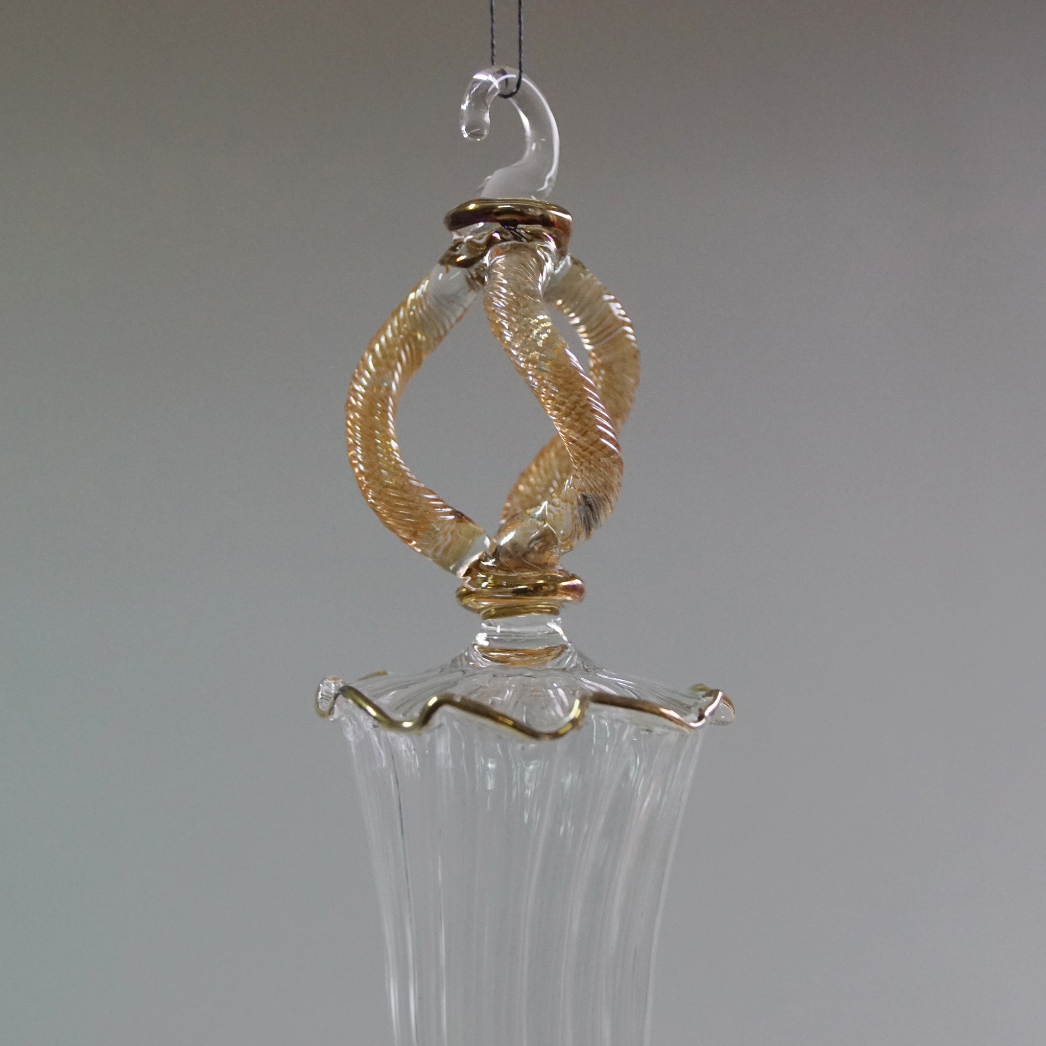 Goodwill-Kersthanger goud luster glas 25 cm - Schreuder-kraan.shop