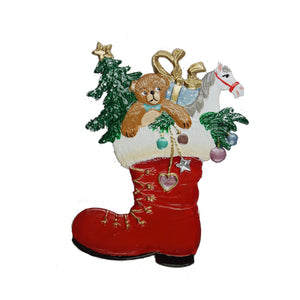 S&K handbeschilderd tin-Laars van de kerstman met cadeaus - Schreuder-kraan.shop