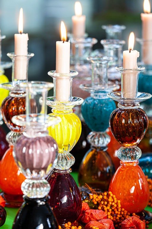 Des Pots - Multicolor glazen kandelaars - Schreuder - kraan.shop