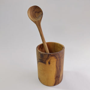 Berard Brown Europe-Olijfhouten pot voor penselen of keukengerei, Ø 11 cm, h. 15 cm - Schreuder-kraan.shop